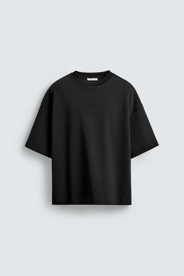EMBOSSED SLOGAN T-SHIRT - Black by Zara - Image 0