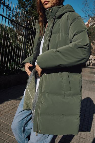 SEMI-LONG RUBBERISED WINDPROOF ANORAK - Khaki by Zara