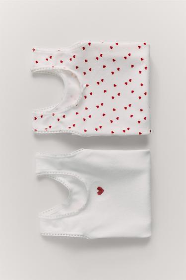 2-PACK OF HEART VEST TOPS - Ecru by Zara