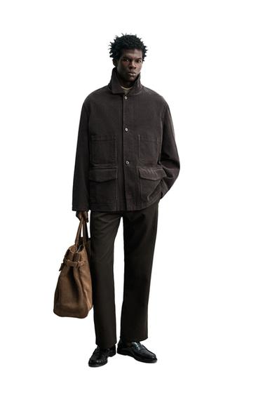 CORDUROY JACKET WITH POCKETS - Dark brown by Zara