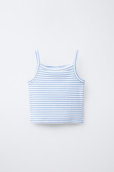 STRIPED RIB TOP - Sky blue by Zara - Image 0