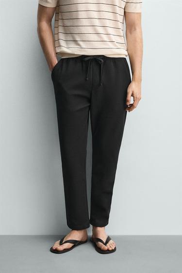 COMFORT JOGGER WAIST TROUSERS - Black by Zara