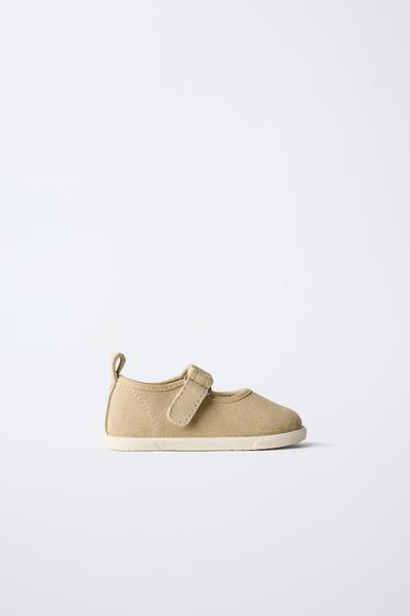 LEATHER BAREFOOT BALLERINAS - Sand Brown by Zara