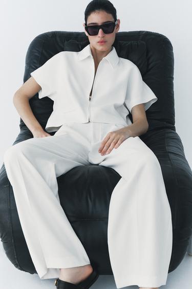 ZW COLLECTION CROPPED JACKET - Ecru by Zara
