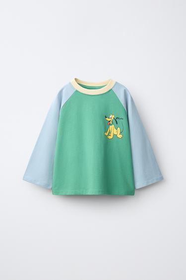 PLUTO © DISNEY RAGLAN SLEEVE T-SHIRT - Intense green by Zara
