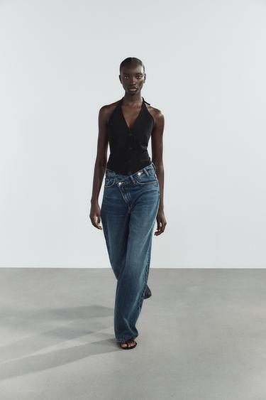 TIE HALTER WAISTCOAT - Black by Zara