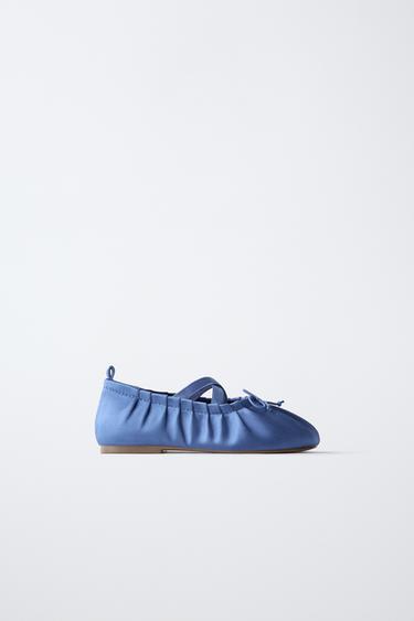 SATIN-EFFECT BALLET FLATS - Blue by Zara