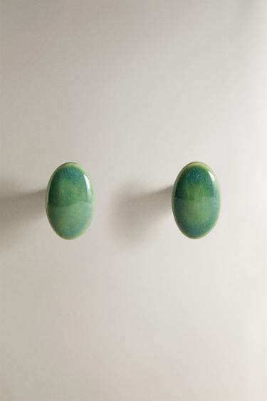 PACK OF OVAL DOOR KNOBS (PACK OF 2) - Blue green by Zara