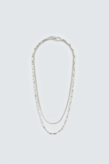 PACK OF 2 COMBINED NECKLACES - Silver by Zara