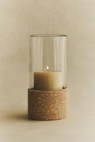 GLASS AND JUTE LANTERN - 990 by Zara