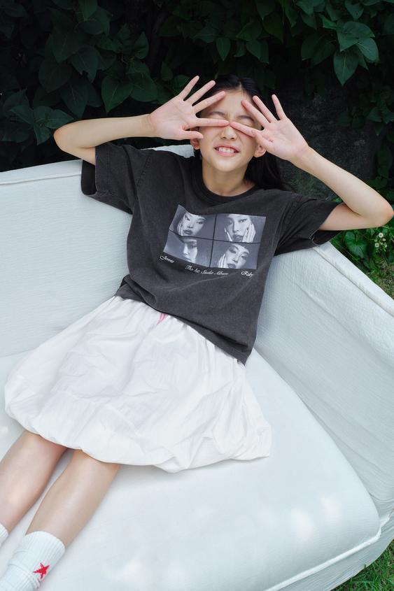 JENNIE RUBY® PHOTO PRINT T-SHIRT - Anthracite grey by Zara - Image 0