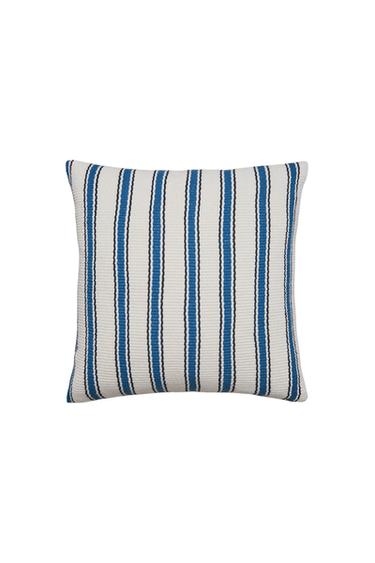 STRIPED CUSHION COVER - Blue by Zara