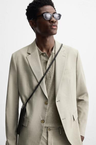 TEXTURED SUIT BLAZER - Greyish by Zara