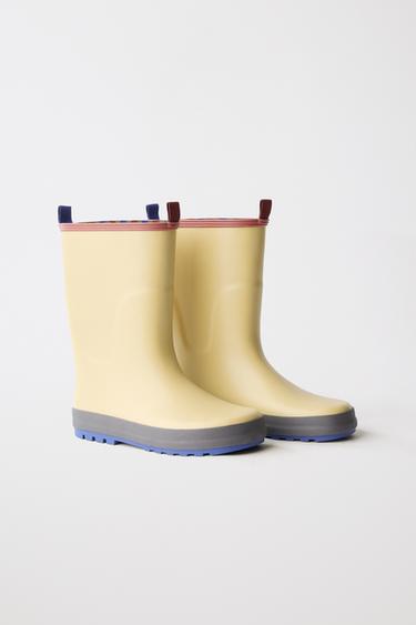COLOUR BLOCK WELLINGTON BOOTS - Sand Brown by Zara
