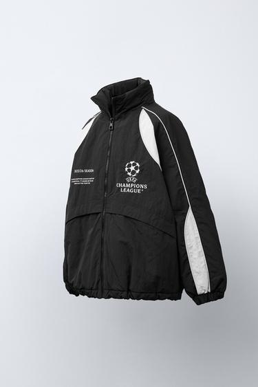UEFA CHAMPIONS LEAGUE ® WATER-REPELLENT HOODED JACKET - Black by Zara