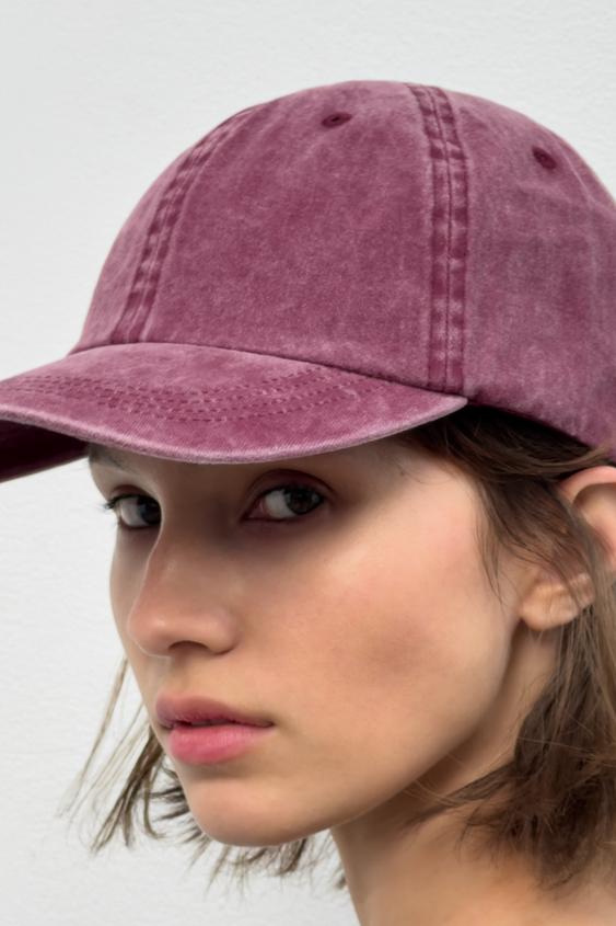PLAIN TWILL CAP - Dark pink by Zara - Image 0