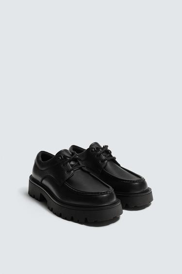 CHUNKY MOC TOE SHOES - Black by Zara