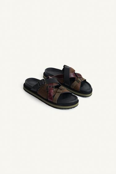 LTHR SNDLS - Sea green by Zara