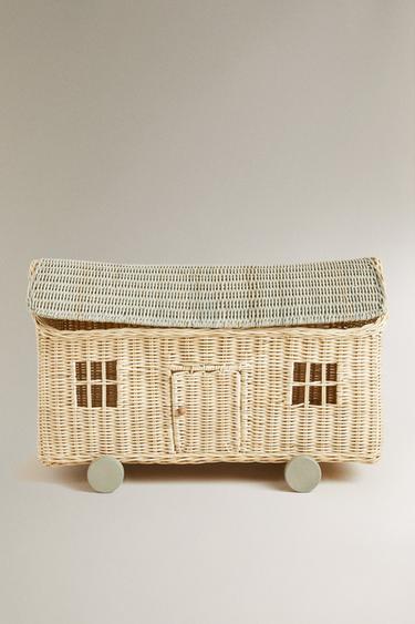 KIDS' LARGE HOUSE BASKET - Light beige by Zara