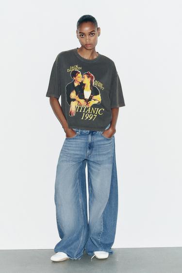 TITANIC FADED-EFFECT T-SHIRT - Anthracite grey by Zara