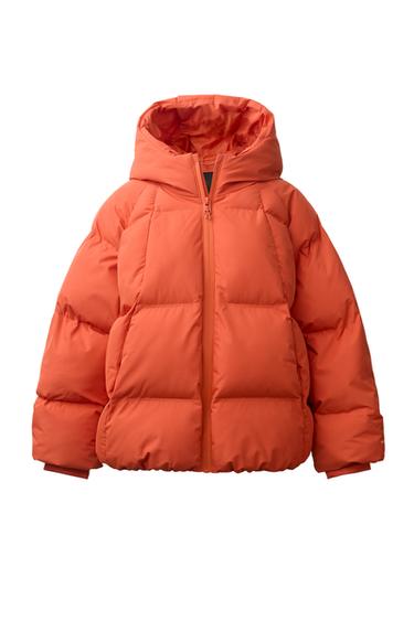WATER-REPELLENT HOODED PADDED JACKET - Orange by Zara