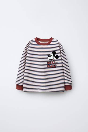 MICKEY MOUSE © DISNEY STRIPED MEDIUM WEIGHT T-SHIRT - Ecru by Zara