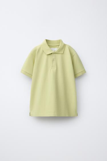 BASIC PIQUÉ POLO SHIRT - Light lime green by Zara