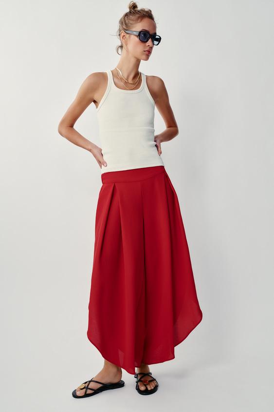 FLOWING TROUSERS WITH SLITS - Cherry red by Zara - Image 0