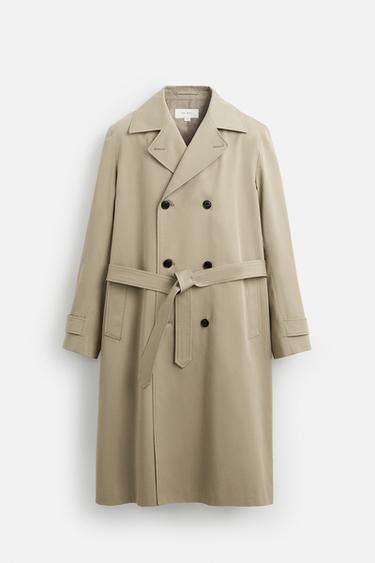 MANTECO WATER-REPELLENT LONG TRENCH COAT - Taupe grey by Zara
