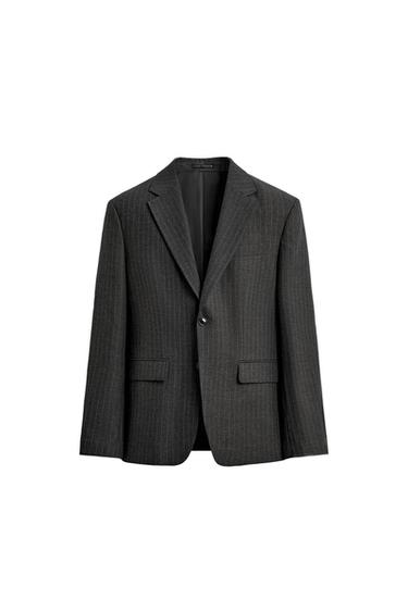 PINSTRIPE SUIT BLAZER - Anthracite Grey by Zara