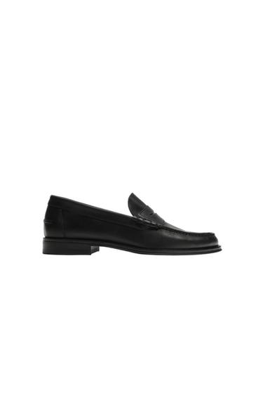 LEATHER PENNY LOAFERS - Black by Zara