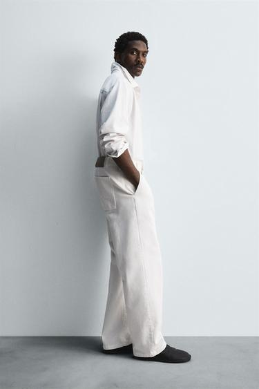 DENIM CHINOS LIMITED EDITION - Oyster-white by Zara