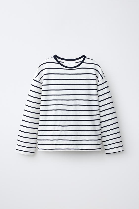 SOFT STRIPED T-SHIRT - White by Zara - Image 0