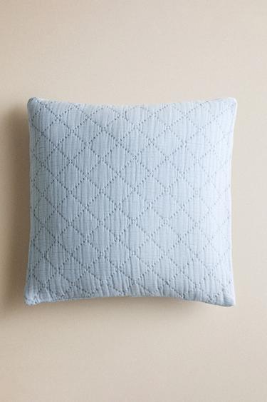 CHILDREN’S DIAMOND CUSHION COVER - Blue by Zara