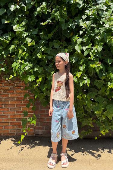 HELLO KITTY © SANRIO CROCHET KNIT BANDANA - Ecru by Zara