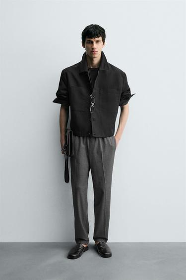 COMFORT FIT JOGGER WAIST TROUSERS - FROSTED GRAY by Zara