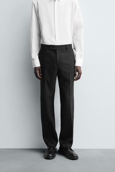 100% WOOL SUIT TROUSERS - Black by Zara