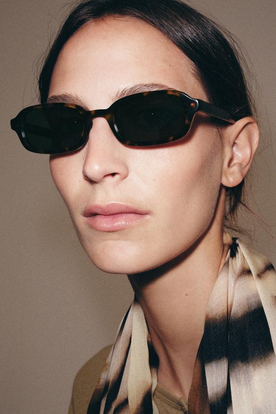 RECTANGULAR SUNGLASSES - Brown by Zara - Image 0