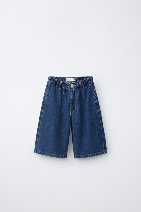LOOSE-FITTING DENIM BERMUDA SHORTS - Mid-blue by Zara - Image 0