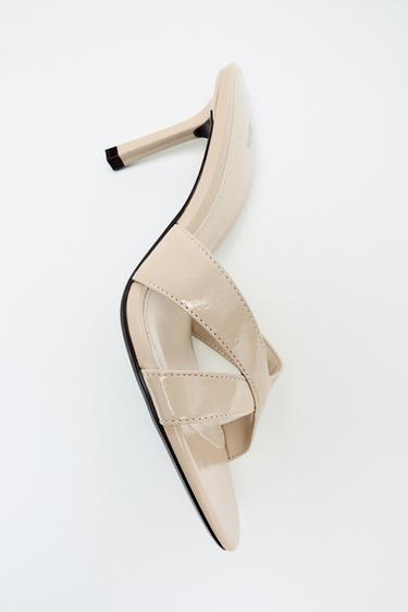 LEATHER MULE SANDALS - Beige by Zara