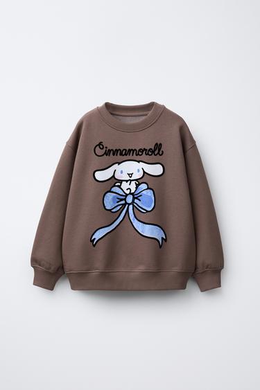 CINNAMOROLL © SANRIO FLOCK PRINT SWEATSHIRT - Brown by Zara - Image 0