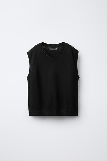 KNIT VEST - Black by Zara
