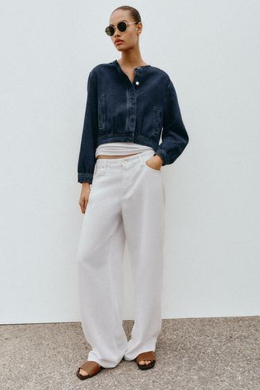 Z1975 DENIM BOMBER JACKET - Blue by Zara