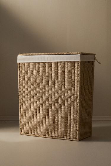 LAUNDRY BASKET WITH TWO COMPARTMENTS - Light beige by Zara