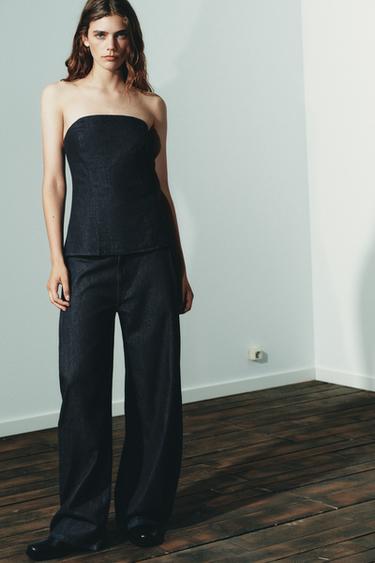BALLOON TROUSERS WITH DARTS - Dark indigo by Zara
