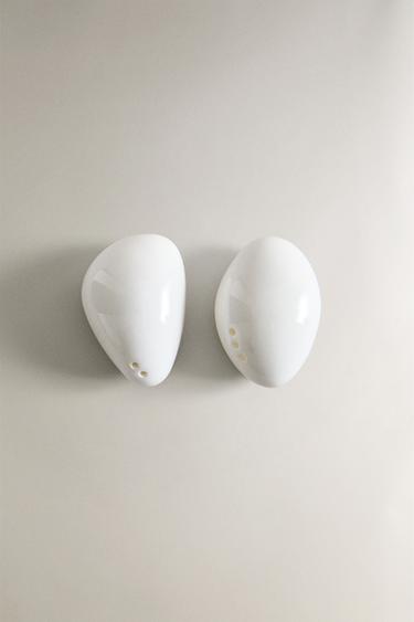 BONE CHINA SALT AND PEPPER SHAKER SET - White by Zara - Image 0