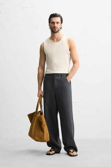 STRIPED JACQUARD TANK TOP - Ecru by Zara - Image 0