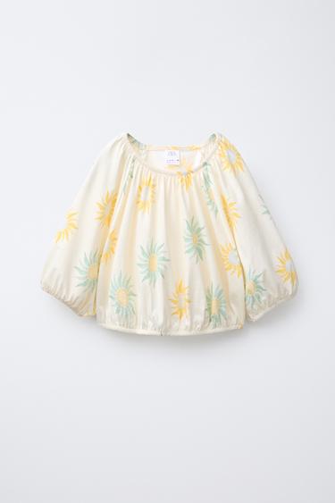 PRINTED CROPPED T-SHIRT - Ecru by Zara