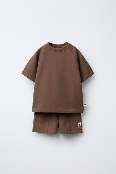 LABEL JOGGING SET - Light brown by Zara