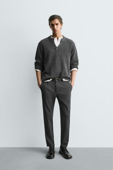 SLIM FIT COMFORT TROUSERS - Anthracite Grey by Zara